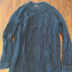 Women's Navy J Crew Cable Knit Sweater M